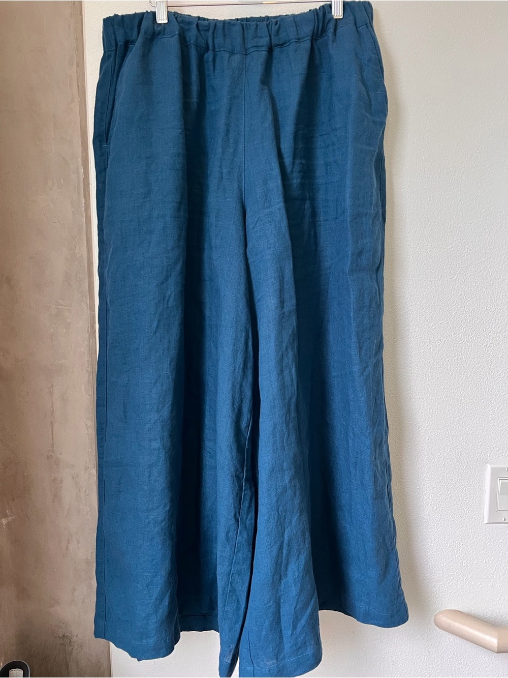 notPERFECTLINEN Teal York Wide Leg Linen Pants XL